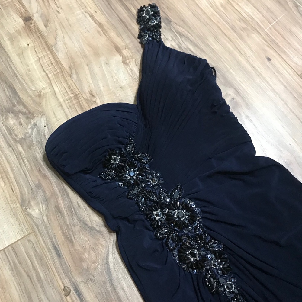 Navy Beaded Gown
